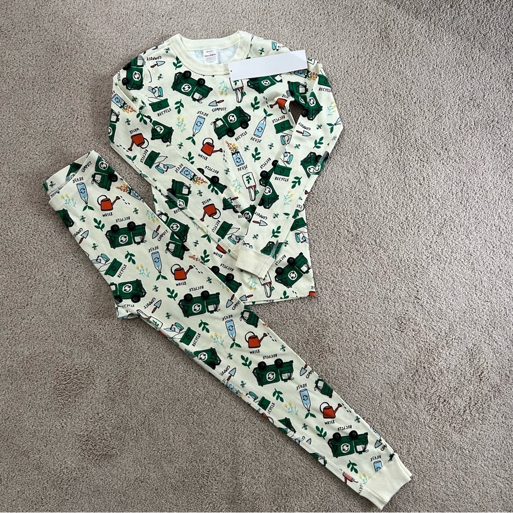 New With Tags Hanna Andersson Earth Day Recycling Pajamas Boys Or Girls Size 10